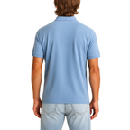 Polo azul bordada azul