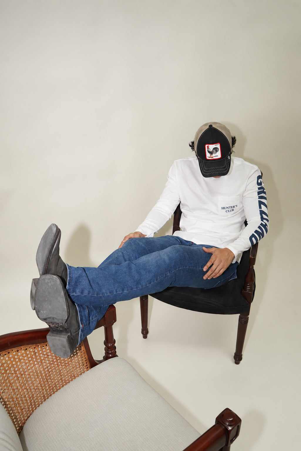 Long sleeve grizzland / camiseta manga larga blanca