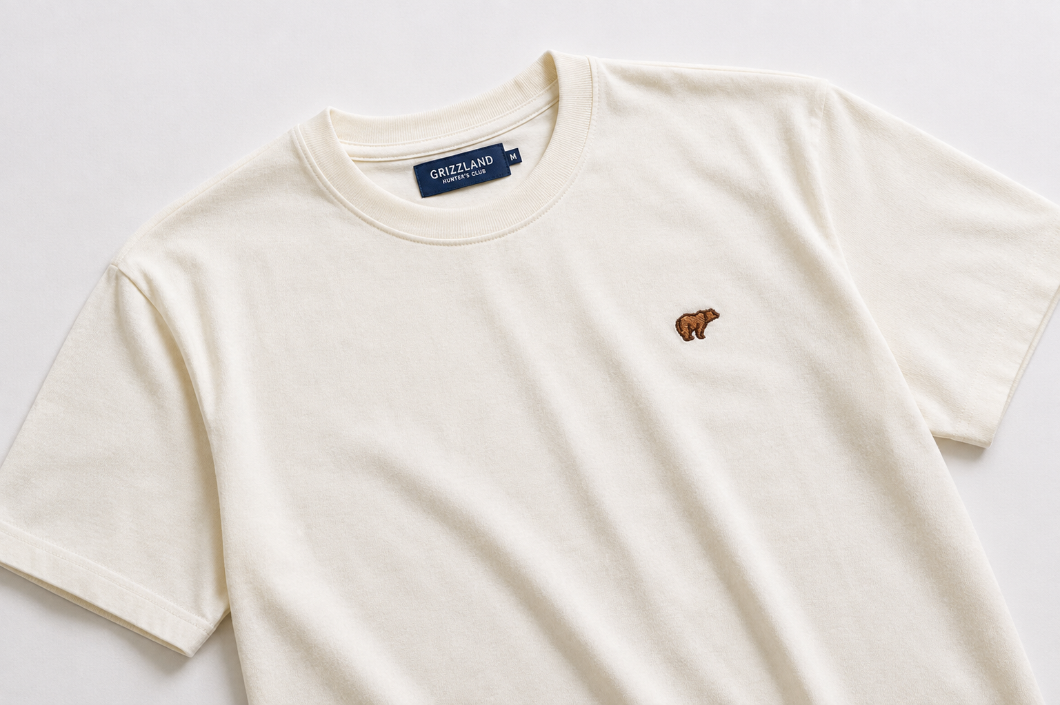 Camiseta bordada bear blanca