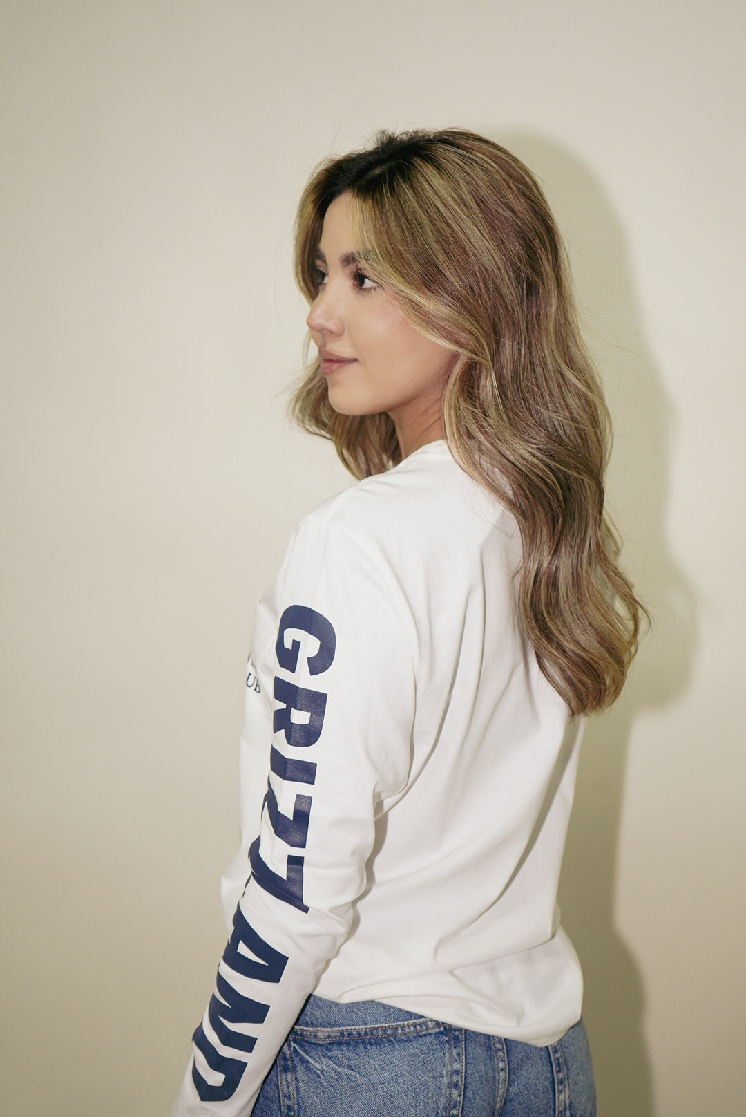 Long sleeve grizzland / camiseta manga larga blanca