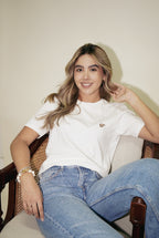 Camiseta bordada bear blanca