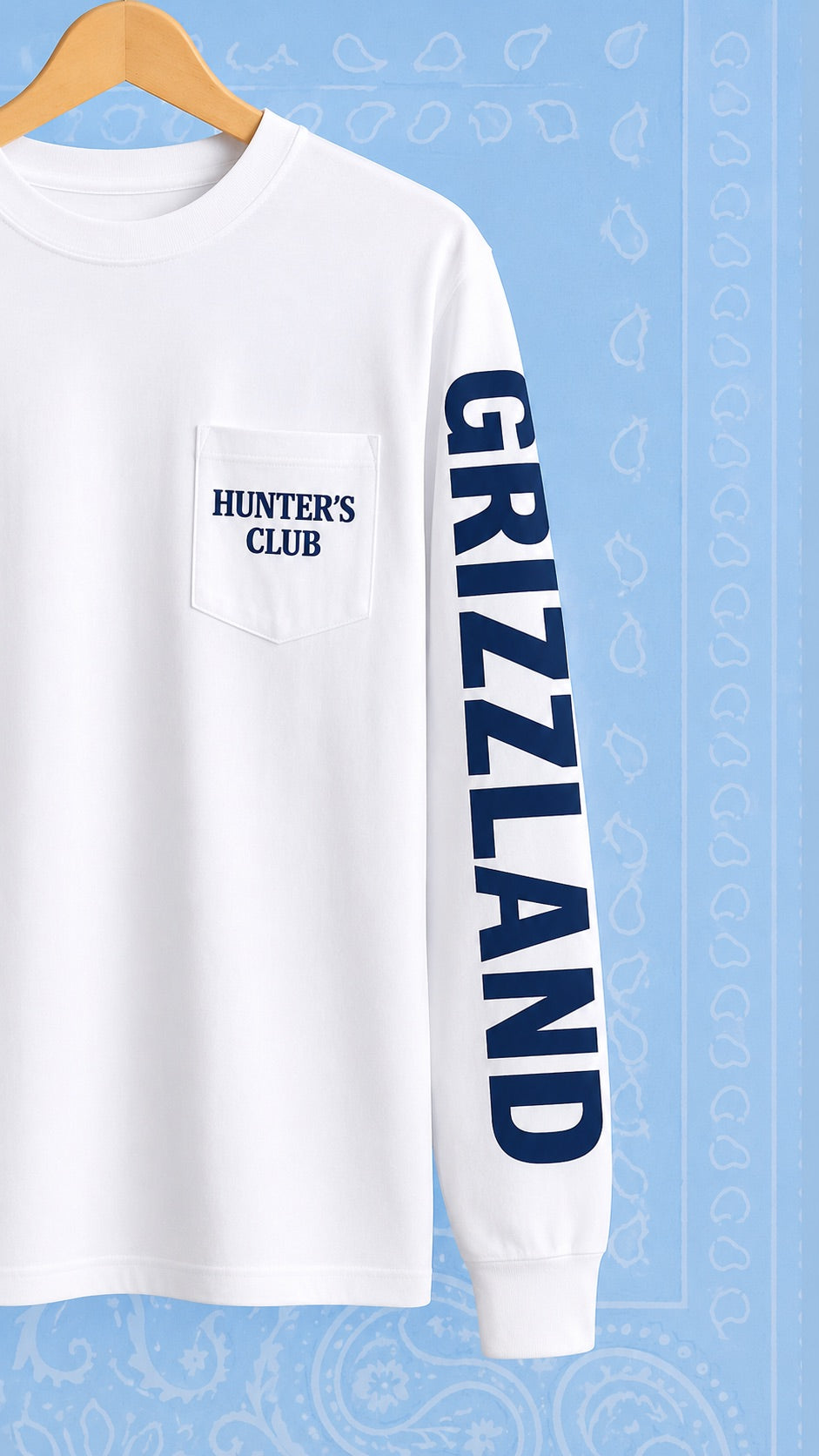 Long sleeve grizzland / camiseta manga larga blanca